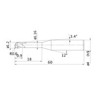 三菱マテリアル エムエスプラスエンドミル MP2XLBR0060N180 1本（直送品）