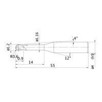 三菱マテリアル エムエスプラスエンドミル MP2XLBR0060N140 1本（直送品）