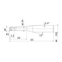 三菱マテリアル エムエスプラスエンドミル MP2XLBR0100N200 1本（直送品）