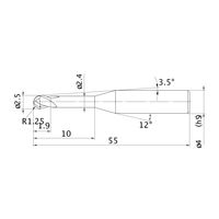 三菱マテリアル エムエスプラスエンドミル MP2XLBR0125N100 1本（直送品）