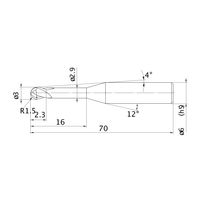 三菱マテリアル エムエスプラスエンドミル MP2XLBR0150N160 1本（直送品）