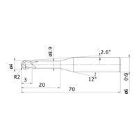 三菱マテリアル エムエスプラスエンドミル MP2XLBR0200N200 1本（直送品）