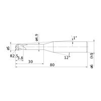 三菱マテリアル エムエスプラスエンドミル MP2XLBR0250N300 1本（直送品）