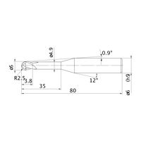 三菱マテリアル エムエスプラスエンドミル MP2XLBR0250N350 1本（直送品）