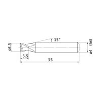 三菱マテリアル エムスターエンドミル MS2ESD0350L35S04 1本(1個)（直送品）