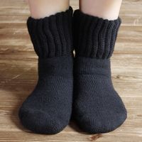 エムアンドエムソックス 日本製・あったか起毛のブランケットソックス（無地・ブラック）22cm～25cm M&M-012（直送品）