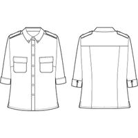 チクマ SYNBOLIC SHIRT 五分袖シャツ（肩章付き） KB1919-2-7（直送品）