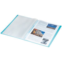 キングジム シンプリーズ クリアーファイル 固定式 透明表紙 A4タテ 10ポケット コバルトブルー 186TSPH-CB 30冊