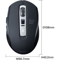 ワイヤレスマウス　無線　Bluetooth　静音　5ボタン　中型サイズ　ブルーLED　MA-BTBL162BK　サンワサプライ　1個（直送品）