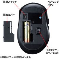 ワイヤレスマウス　無線　Bluetooth　静音　5ボタン　中型サイズ　ブルーLED　MA-BTBL162R　サンワサプライ　1個