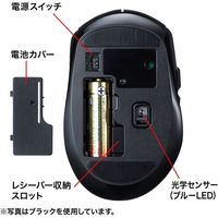 サンワサプライ ワイヤレスマウス 静音タイプ ブルーLED 手にフィットする5ボタン レッド MA-WBL161R 1個（直送品）