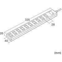 延長コード 電源タップ 1m 2P（ピン） 10個口 スイッチ ホワイト TAP-SP217-1 サンワサプライ 1個