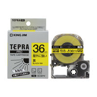 テプラ TEPRA PRO【純正】テープ 屋外対応 幅36mm 黄ラベル(黒文字) SC36YV 1個 キングジム