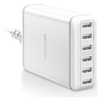 USB充電器 USB-A×6 合計60W 電源ケーブル1.5m スマホ タブレット充電 白 EC-ACD01WH エレコム 1個（直送品）