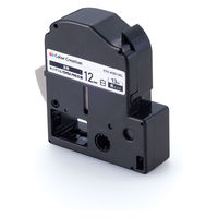 テプラ TEPRA 互換テープ ロングタイプ 13ｍ巻 幅12mm 白ラベル（黒文字） 1セット（5個入） カラークリエーション（直送品）