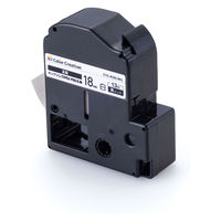 テプラ TEPRA 互換テープ ロングタイプ 13ｍ巻 幅18mm 白ラベル（黒文字） 1セット（5個入） カラークリエーション（直送品）