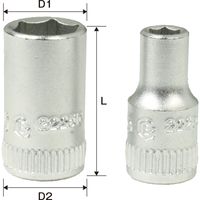 フローバル プロスタイルツール（PROSTYLE TOOL） ソケット（mm）6角タイプ 1/4×7 GE2S07 1個（直送品）