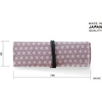 サキ ロールペンケース・和柄 麻の葉柄/ムラサキ(セット:9個入) 4990630661107 1セット(9個入)（直送品）