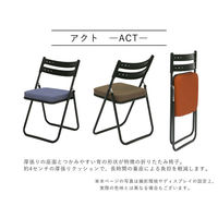 SANKEI GARDE STUDIO 折りたたみイス アクト 座厚張りクッション付 ブラウン NT-FC-22065 1セット(2脚入)（直送品）