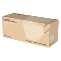 アスクル　ダイヤモンド型サージカルマスク　ナチュラルベージュ×紐ワインレッド　 3D　使い捨て　不織布　バイカラー　1箱(50枚入)　 オリジナル
