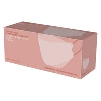 アスクル　ダイヤモンド型サージカルマスク　ローズピンク×紐ピンクブラウン　3D　使い捨て　不織布　バイカラー　1箱(50枚入)　  オリジナル