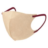 アスクル　立体型サージカルマスク　ナチュラルベージュ×紐ワインレッド 使い捨て　不織布　バイカラー　1箱(50枚入)　  オリジナル