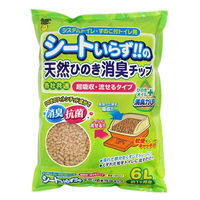 スーパーキャット シートいらず！！の天然ひのき消臭チップ ひのきオイルプラス 猫砂 国産 6L 6袋