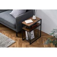 アイリスオーヤマ スチールフレームサイドテーブル ウォールナット SFST-247 1台（直送品）