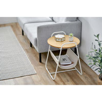 アイリスオーヤマ スチールフレームサイドテーブル ナチュラル SFST-400F 1台（直送品）