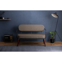 アイリスオーヤマ 2人掛けスチールフレームソファ ブラウン MSS-2S 1台