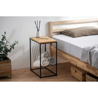 アイリスオーヤマ スチールフレームサイドテーブル ナチュラル SFST-247M 1台（直送品）