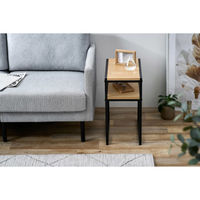 アイリスオーヤマ スチールフレームサイドテーブル ナチュラル SFST-247 1台（直送品）