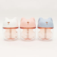 三和 USBミニLED加湿器　「Cat Pad」HCED-001　ピンク SS-21-PK 1箱(12個)（直送品）