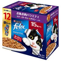 フィリックス 猫 やわらかグリル 15歳から お魚お肉バラエティパック（12袋入）3個 キャットフード