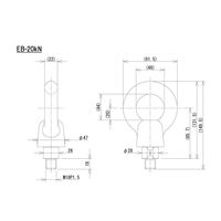イマダ ロードセル用吊り具 M18 おねじ EBー20kN 1個（直送品）