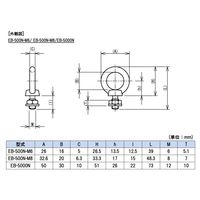 イマダ ロードセル用吊り具 M6 おねじ EBー500NーM6 1個（直送品）