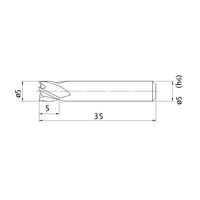 三菱マテリアル エムスターエンドミル MS4EC D0500L35S05 1セット(3PC)（直送品）