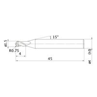 三菱マテリアル ヘッド/ヘッド交換式エンドミル MP2MB R0075 1セット(3PC)（直送品）