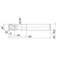 三菱マテリアル エムスターエンドミル VCPSRB D0600N50R10 1PC（直送品）