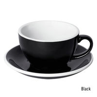 LOVERAMICS 250ml Cappuccino Cup Egg (Black) C088-93BBK 1箱（6個入）（直送品）