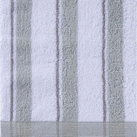 林 ウォッシュタオル　エーゲ海産コットン　ベイストライプ　グレー(灰) WI700529 1セット(20枚入)（直送品）