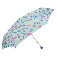 アテイン 子供用折りたたみ傘 50cm スイーツハート サックス 5195SX 1セット（3本）