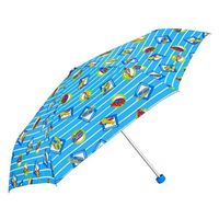 アテイン 子供用折りたたみ傘 50cm のりもの 水色 5155SX 1セット(12本)