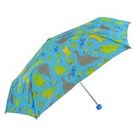 アテイン 子供用折りたたみ傘 50cm きょうりゅう 水色 5156SX 1セット(12本)