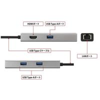 バッファロー ドッキングステーション USB Type-C接続 5ポート LAN HDMI USB-A シルバー 1個（直送品）