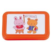 タカギ産業 弁当容器 B-116Y 4仕切 [本体]オレンジ92 [蓋]オレンジ92・アニマルクラブA 1002698 100枚（直送品）