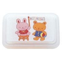 タカギ産業  弁当容器 B-128Y  [本体]イエロー10 [蓋]透明・アニマルクラブA 1003299 100枚(10枚×10)（直送品）