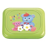 タカギ産業 弁当容器 B-204 [本体]サバンナグリーン [蓋]サバンナグリーン・スウィートベアー 1017399 100枚（直送品）