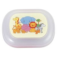 タカギ産業  弁当容器 B-302 [本体]ピンク78 [蓋]透明・アニマルクラブC 1018799 100枚(10枚×10)（直送品）