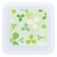 タカギ産業  弁当容器 B-606 [本体]ワイン [蓋]透明・クローバー(グリーン) 1024999 100枚(10枚×10)（直送品）